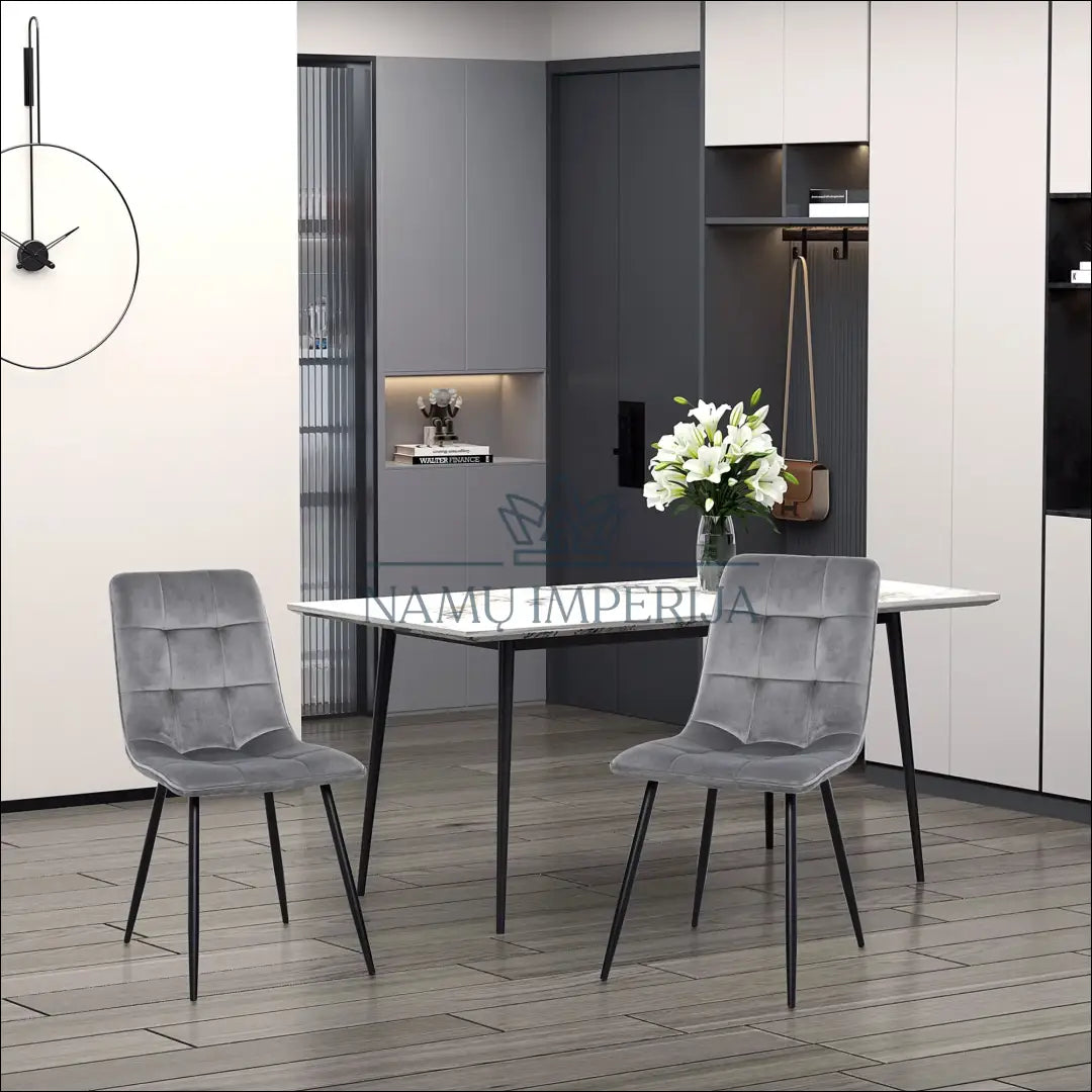 Kėdė VI1038 - €47 Save 50% 25-50, __label:Pristatymas 1-2 d.d., color-pilka, kedes-valgomojo, material-aksomas €25