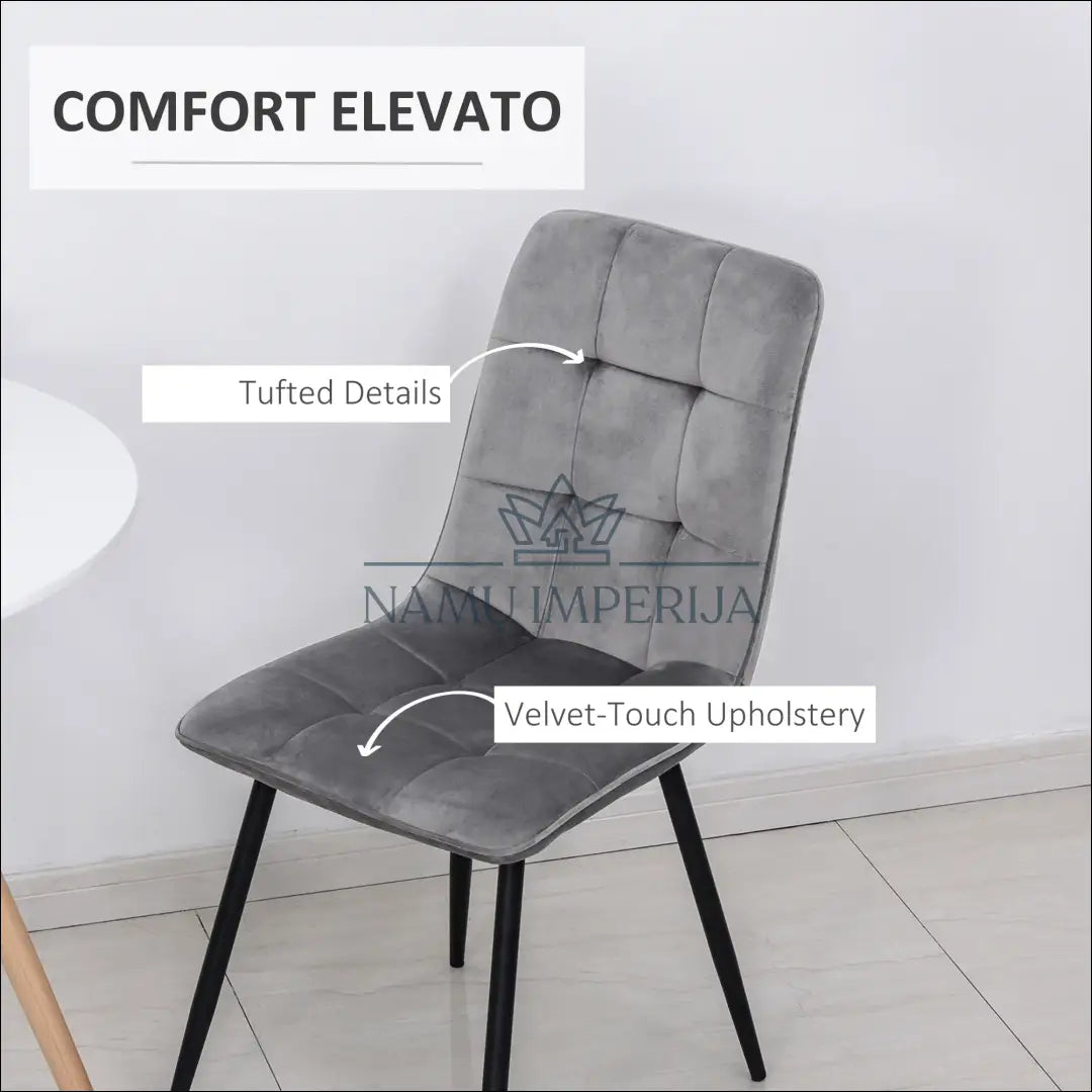 Kėdė VI1038 - €47 Save 50% 25-50, __label:Pristatymas 1-2 d.d., color-pilka, kedes-valgomojo, material-aksomas €25