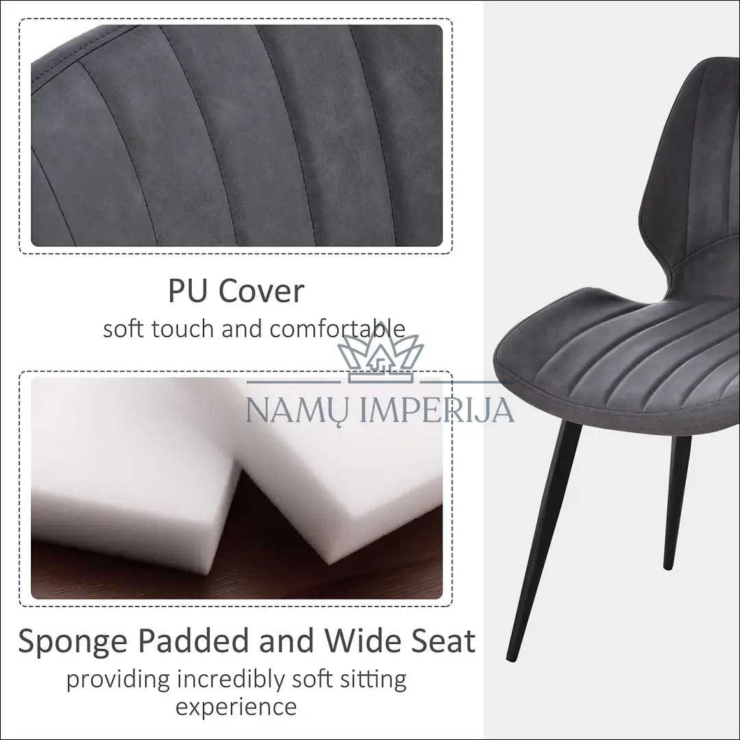 Kėdė VI1045 - €74 Save 50% 50-100, __label:Pristatymas 1-2 d.d., color-pilka, kedes-valgomojo, material-dirbtine-oda