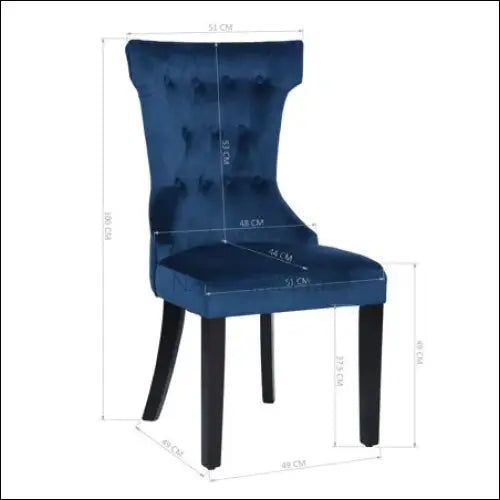 Kėdė VI1060 - €107 Save 50% 100-200, __label:Pristatymas 1-2 d.d., color-melyna, kedes-valgomojo, material-aksomas €100