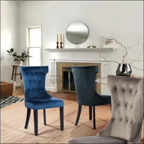 Kėdė VI1060 - €107 Save 50% 100-200, __label:Pristatymas 1-2 d.d., color-melyna, kedes-valgomojo, material-aksomas €100