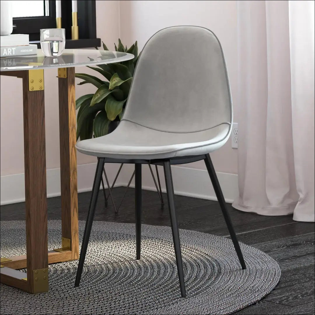 Kėdė VI1117 - €49 Save 50% 25-50, __label:Pristatymas 1-2 d.d., color-pilka, kedes-valgomojo, material-aksomas €25