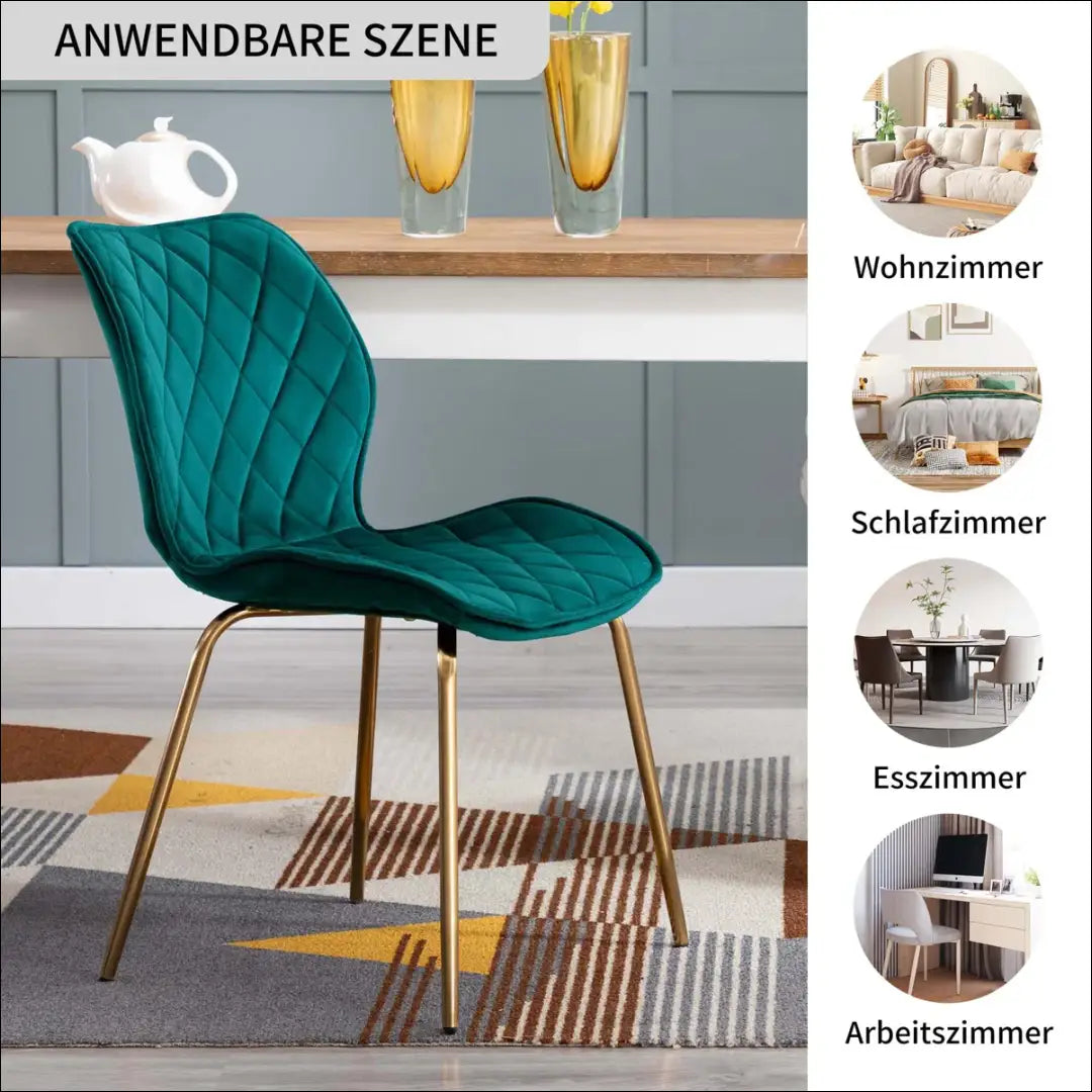 Kėdė VI1122 - €68 Save 50% 50-100, __label:Pristatymas 1-2 d.d., color-turkis, kedes-valgomojo, material-aksomas €50