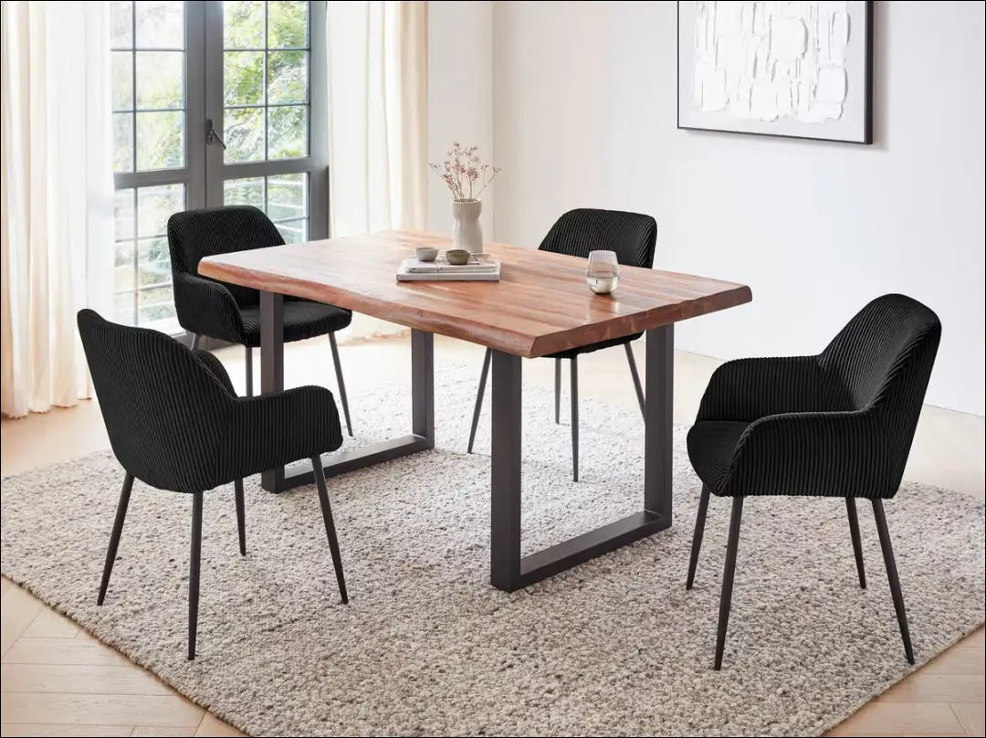 Kėdė VI1287 - €75 Save 50% 50-100, __label:Pristatymas 1-2 d.d., color-juoda, kedes-valgomojo, material-aksomas €50