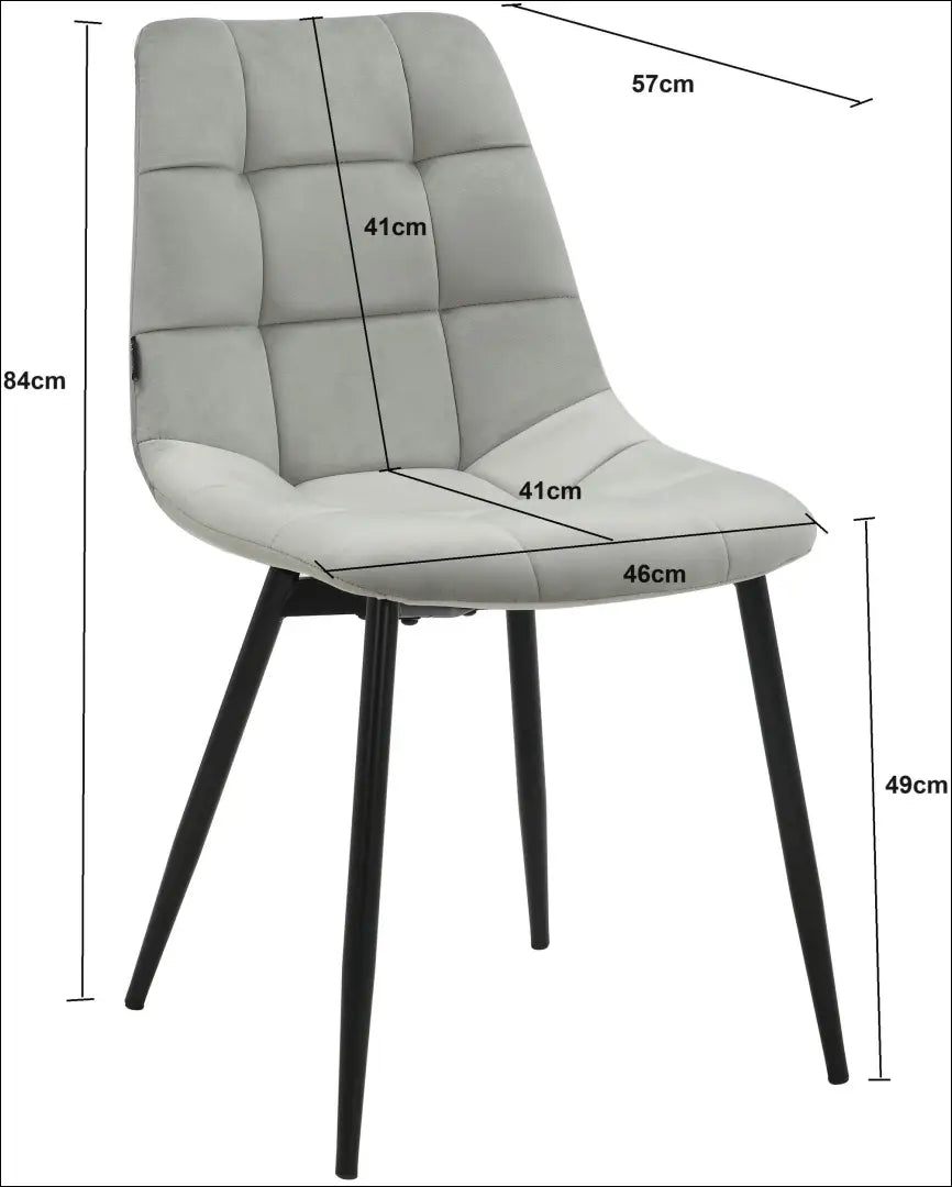 Kėdė VI1476 - €59 Save 50% 50-100, __label:Pristatymas 1-2 d.d., color-pilka, kedes-valgomojo, material-aksomas €50