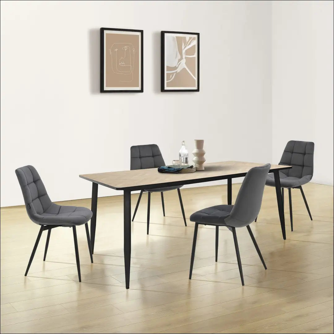 Kėdė VI1503 - €45 Save 50% 25-50, __label:Pristatymas 1-2 d.d., color-pilka, kedes-valgomojo, material-aksomas Aksomas