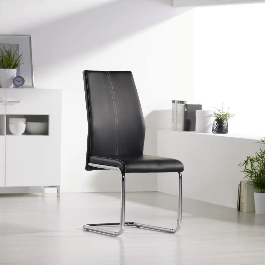 Kėdė VI1534 - €53 Save 50% 50-100, __label:Pristatymas 1-2 d.d., color-juoda, color-sidabrine, kedes-valgomojo Dirbtinė
