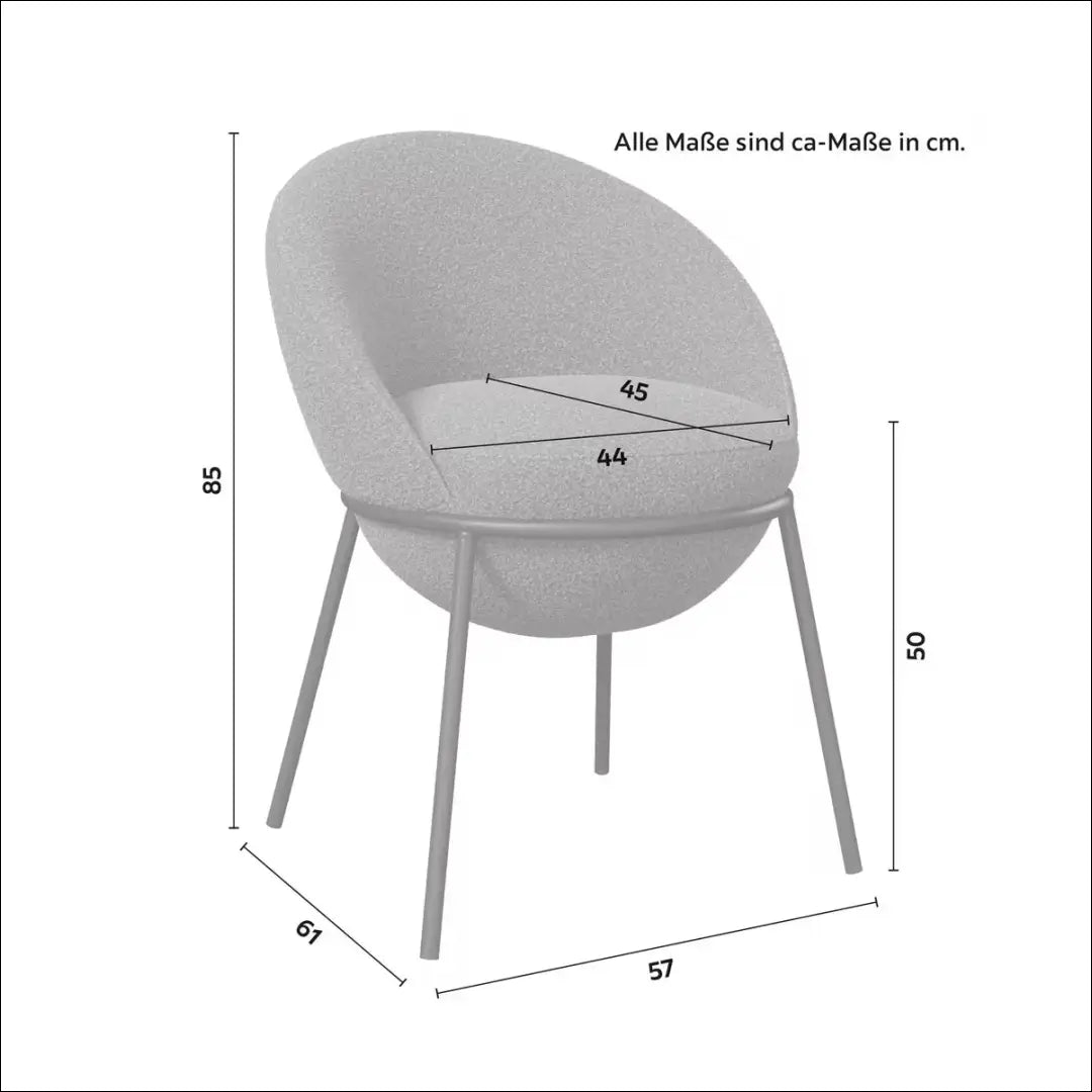Kėdė VI1682 - €105 Save 50% 100-200, __label:Pristatymas 1-2 d.d., boucle, color-pilka, kedes-valgomojo Kėdės valgomojo