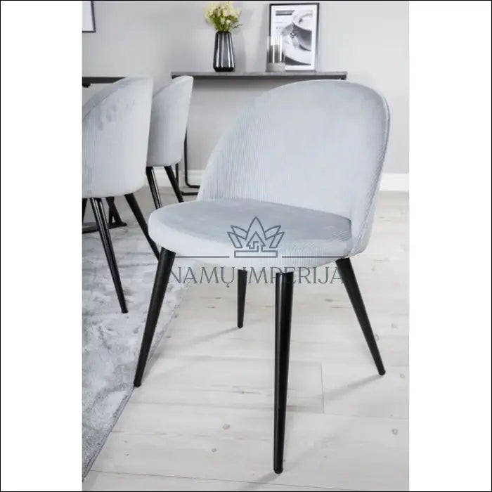 Kėdė VI203 - €64 Save 60% 50-100, color-juoda, color-pilka, kedes-valgomojo, material-aksomas Aksomas | Namų