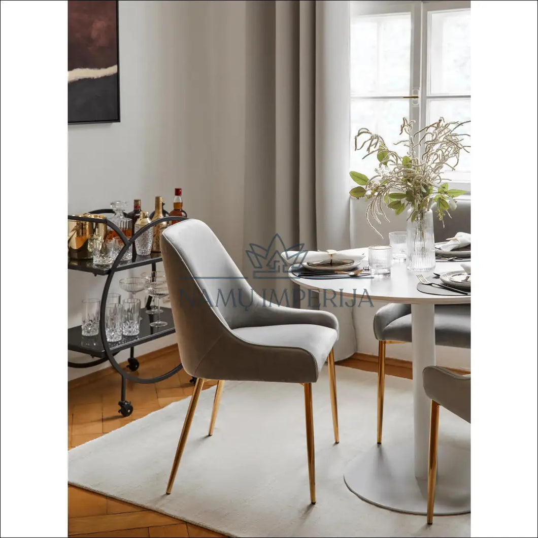 Kėdė VI398 - €99 Save 55% 50-100, color-auksine, color-pilka, kedes-valgomojo, material-aksomas Aksomas | Namų