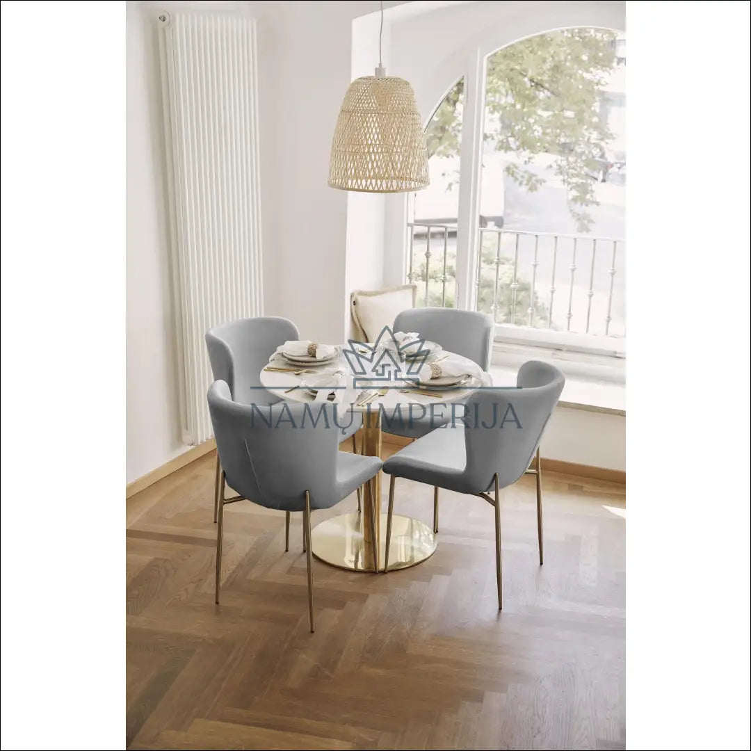 Kėdė VI403 - €87 Save 65% 50-100, __label:Pristatymas 1-2 d.d., color-auksine, color-pilka, kedes-valgomojo €50