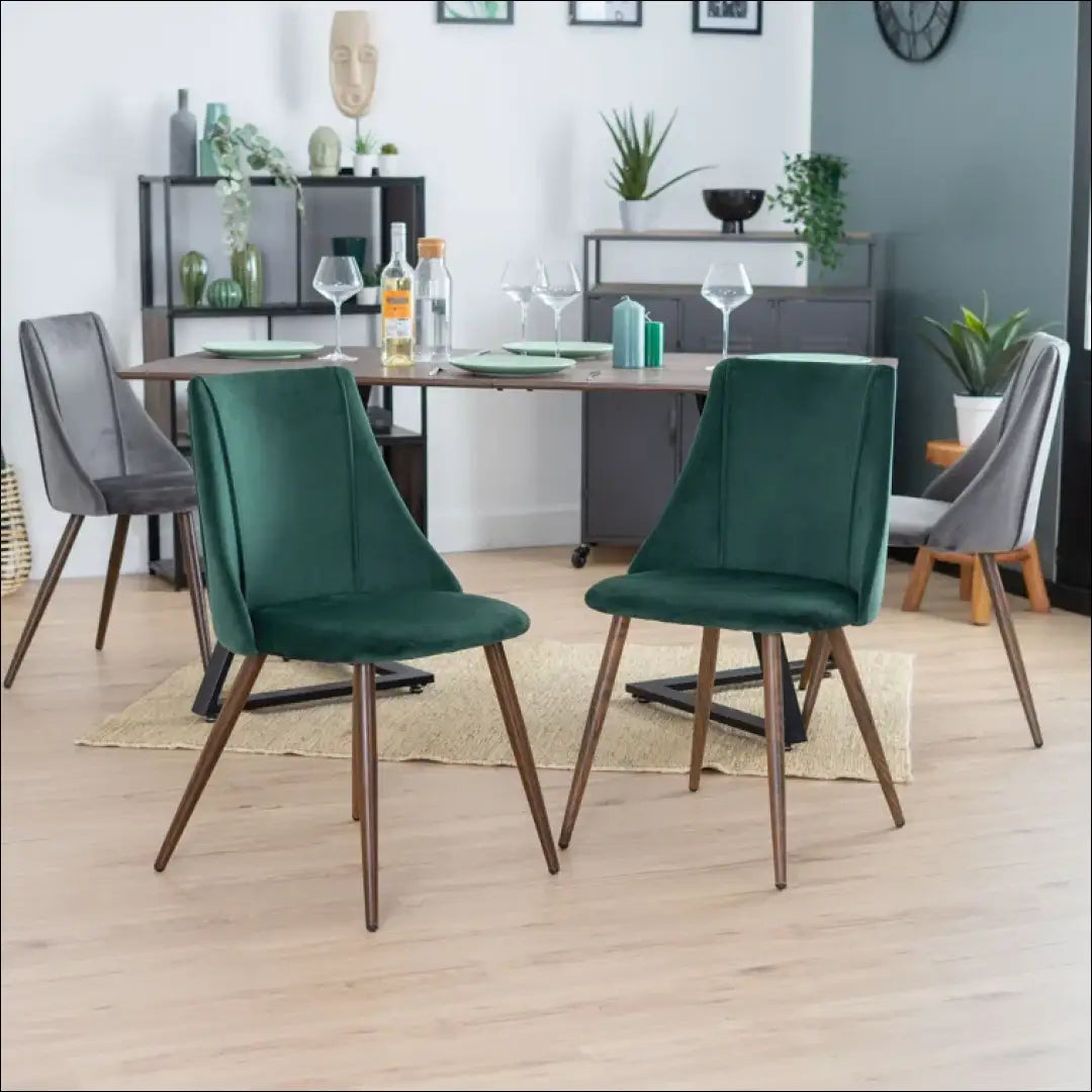 Kėdė VI636 - €43 Save 65% 25-50, __label:Pristatymas 1-2 d.d., color-zalia, kedes-valgomojo, material-aksomas €25