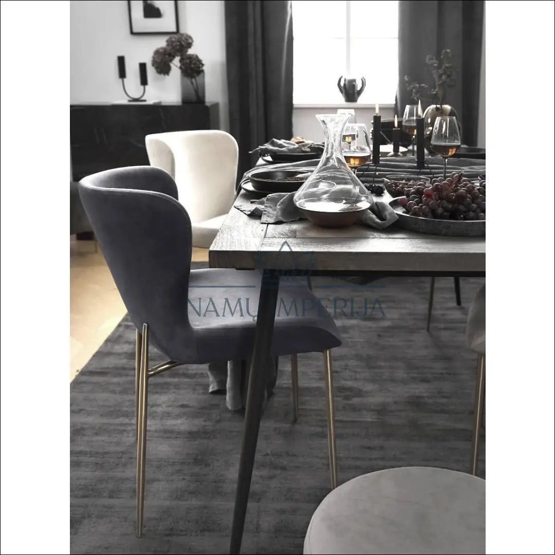 Kėdė VI671 - €112 Save 55% 100-200, __label:Pristatymas 1-2 d.d., color-pilka, kedes-valgomojo, material-aksomas