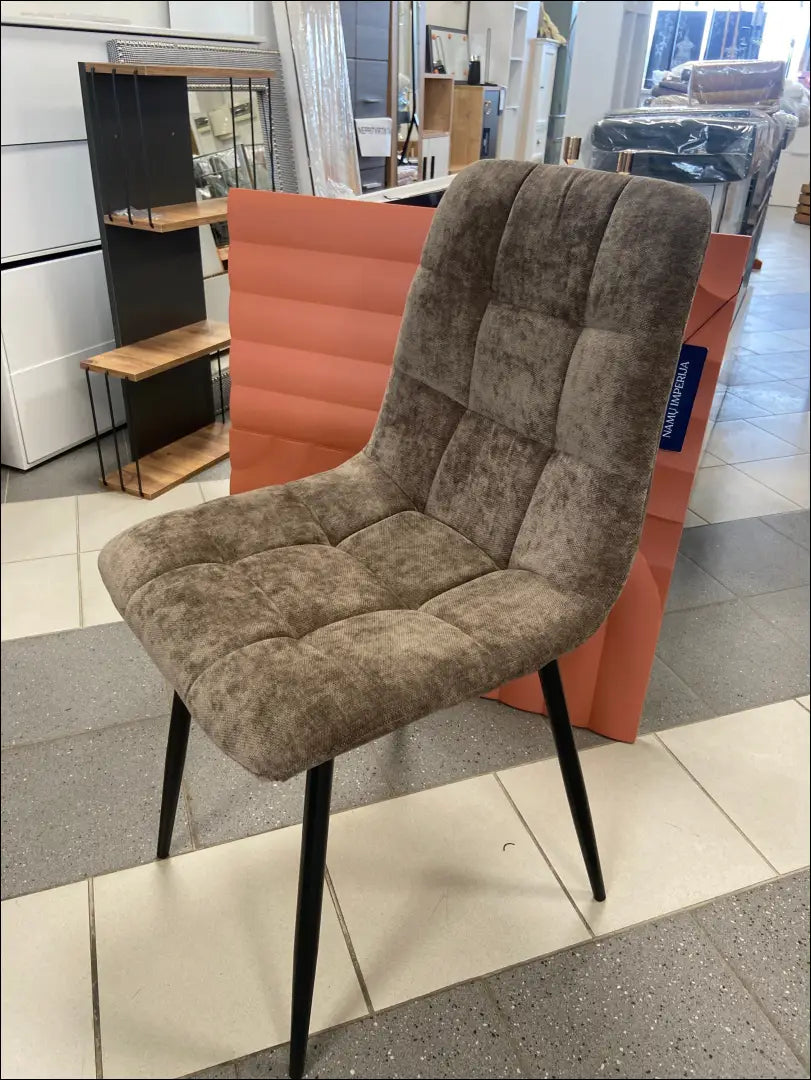 Kėdė VI725 - €58 Save 65% 50-100, __label:Pristatymas 1-2 d.d., color-ruda, kedes-valgomojo, material-aksomas €50