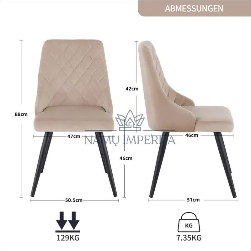 Kėdė VI834 - €60 Save 50% 50-100, __label:Pristatymas 1-2 d.d., color-smelio, kedes-valgomojo, material-aksomas