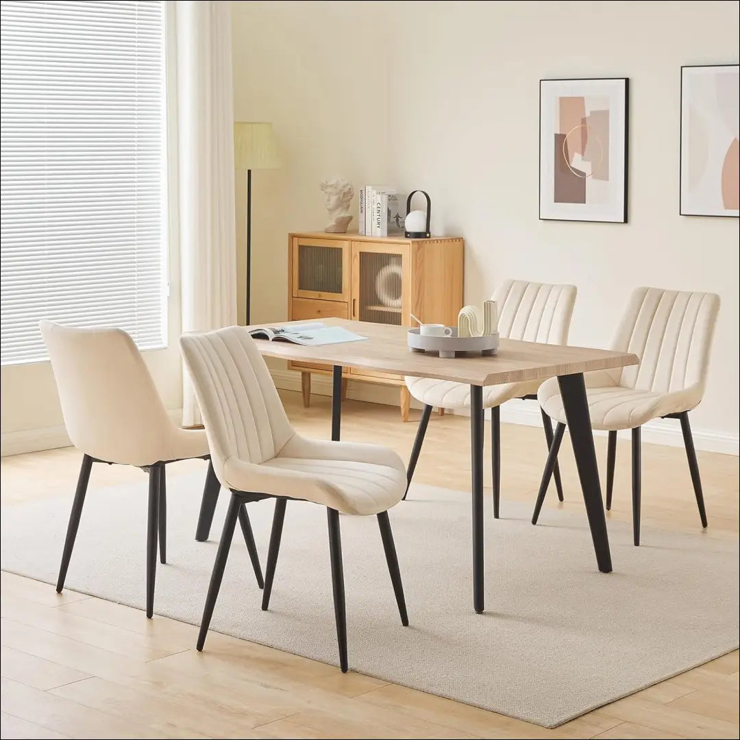 Kėdė VI876 - €58 Save 55% 50-100, __label:Pristatymas 1-2 d.d., color-kremas, kedes-valgomojo, material-aksomas €50