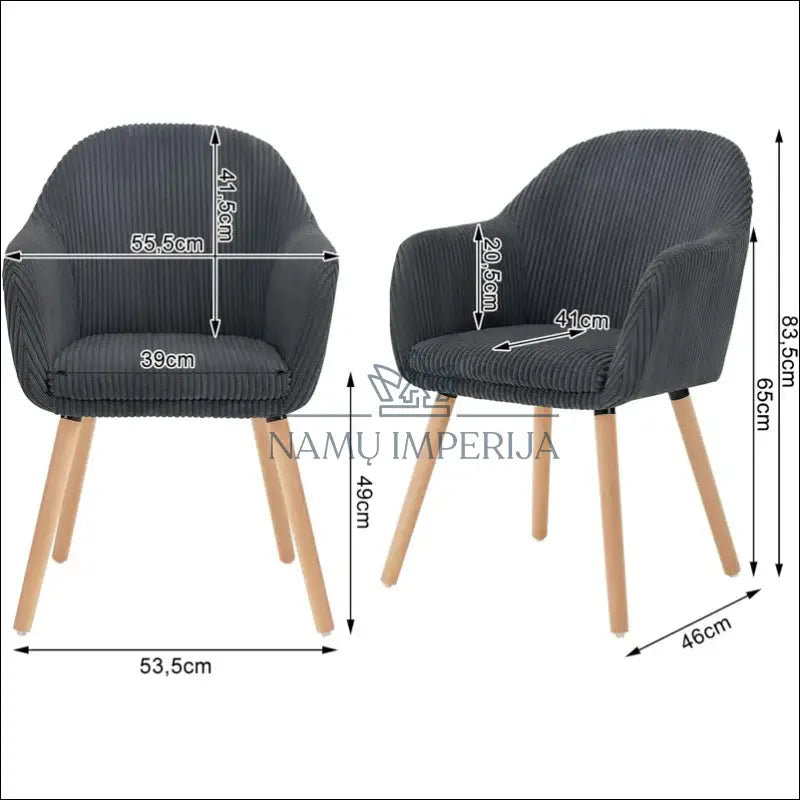 Kėdė VI943 - €84 Save 50% 50-100, __label:Pristatymas 1-2 d.d., color-pilka, kedes-valgomojo, material-aksomas €50