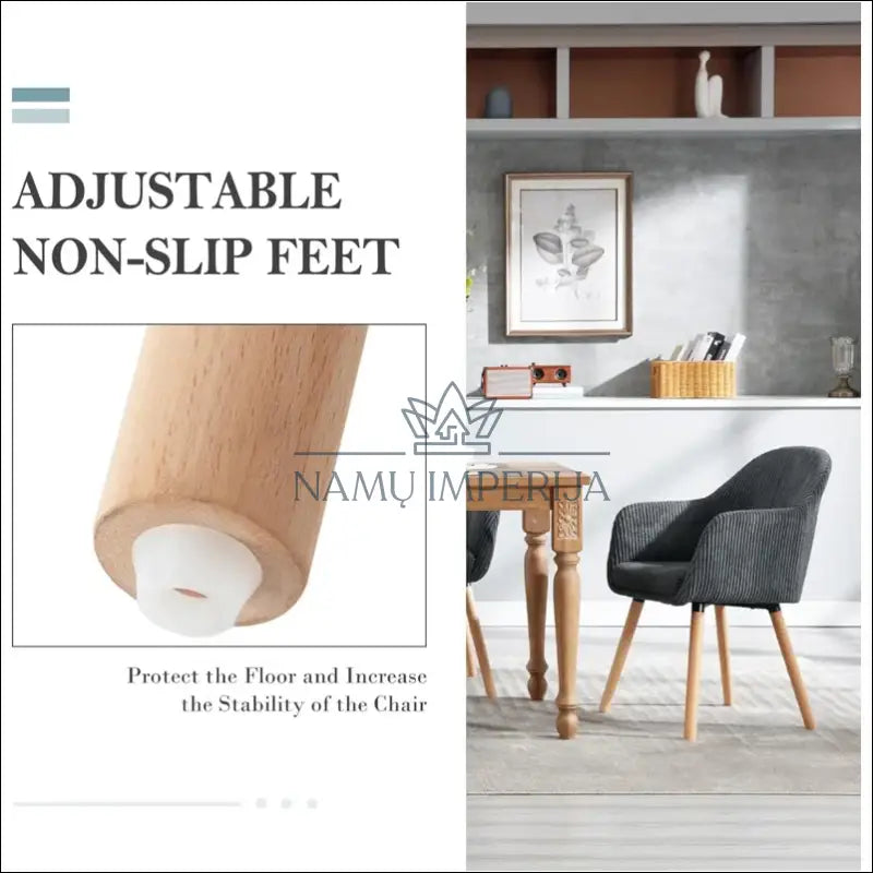 Kėdė VI943 - €84 Save 50% 50-100, __label:Pristatymas 1-2 d.d., color-pilka, kedes-valgomojo, material-aksomas €50