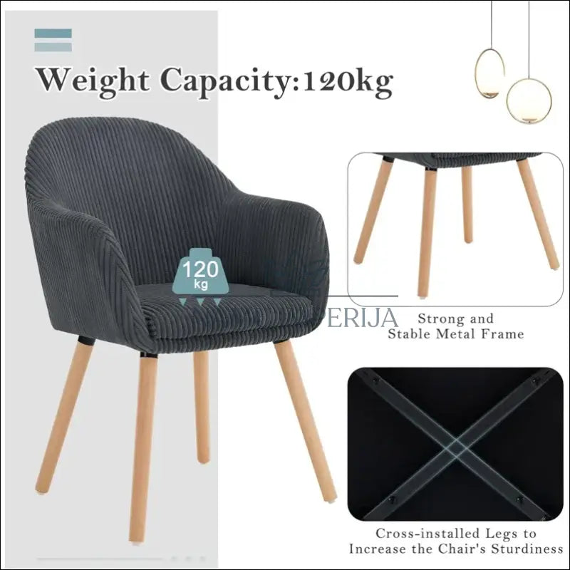 Kėdė VI943 - €84 Save 50% 50-100, __label:Pristatymas 1-2 d.d., color-pilka, kedes-valgomojo, material-aksomas €50