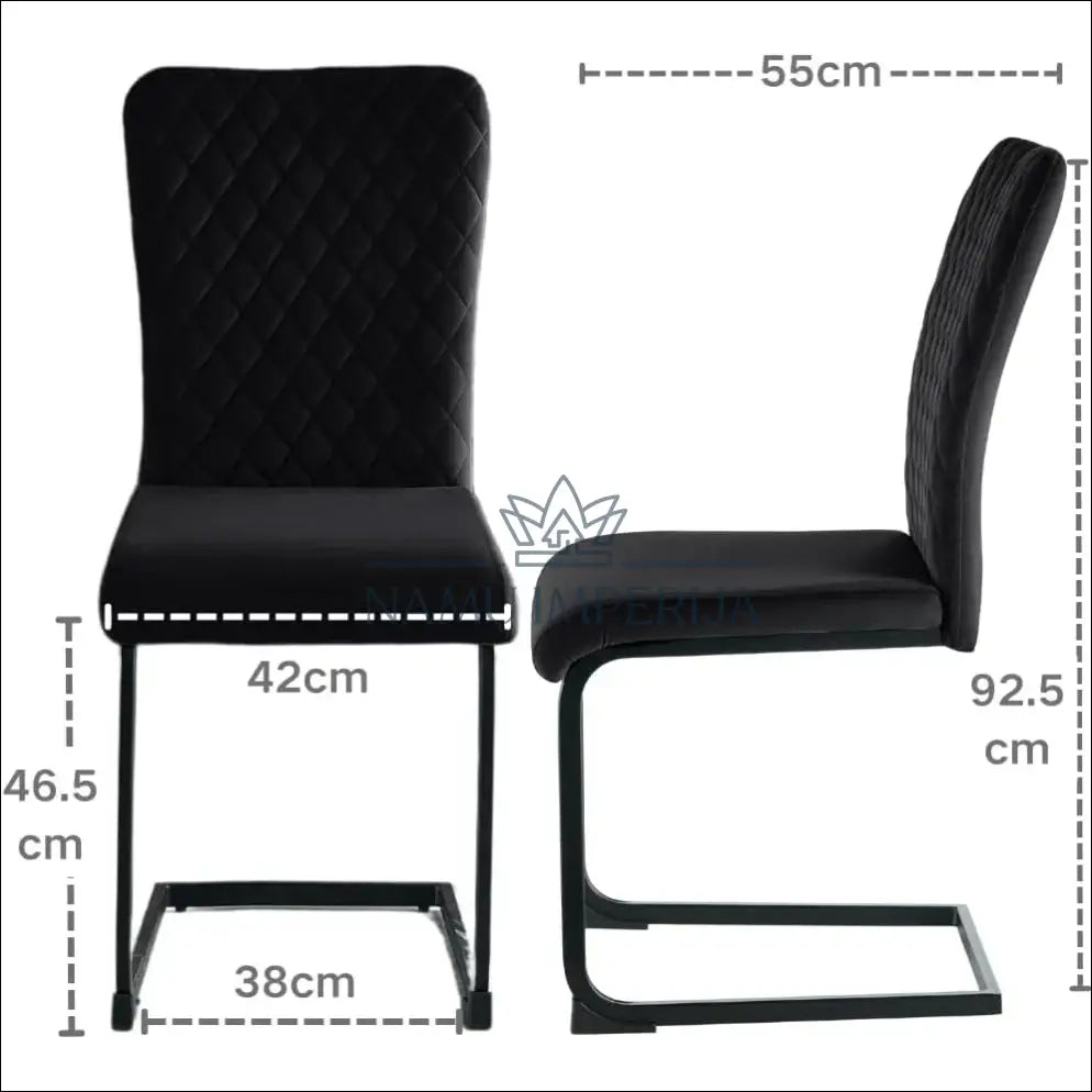Kėdė VI951 - €64 Save 55% 50-100, __label:Pristatymas 1-2 d.d., color-juoda, kedes-valgomojo, material-aksomas €50