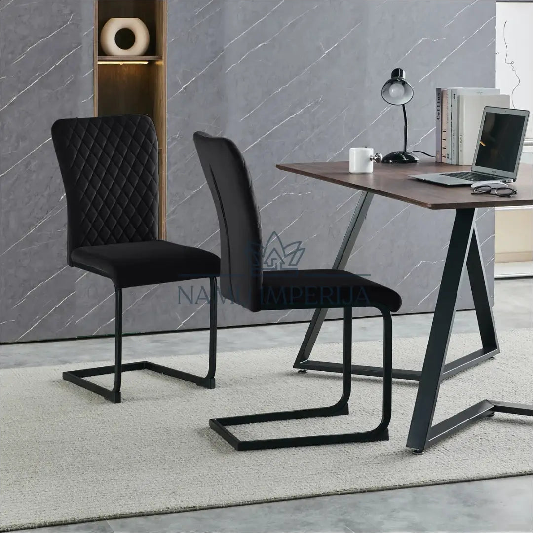 Kėdė VI951 - €64 Save 55% 50-100, __label:Pristatymas 1-2 d.d., color-juoda, kedes-valgomojo, material-aksomas €50