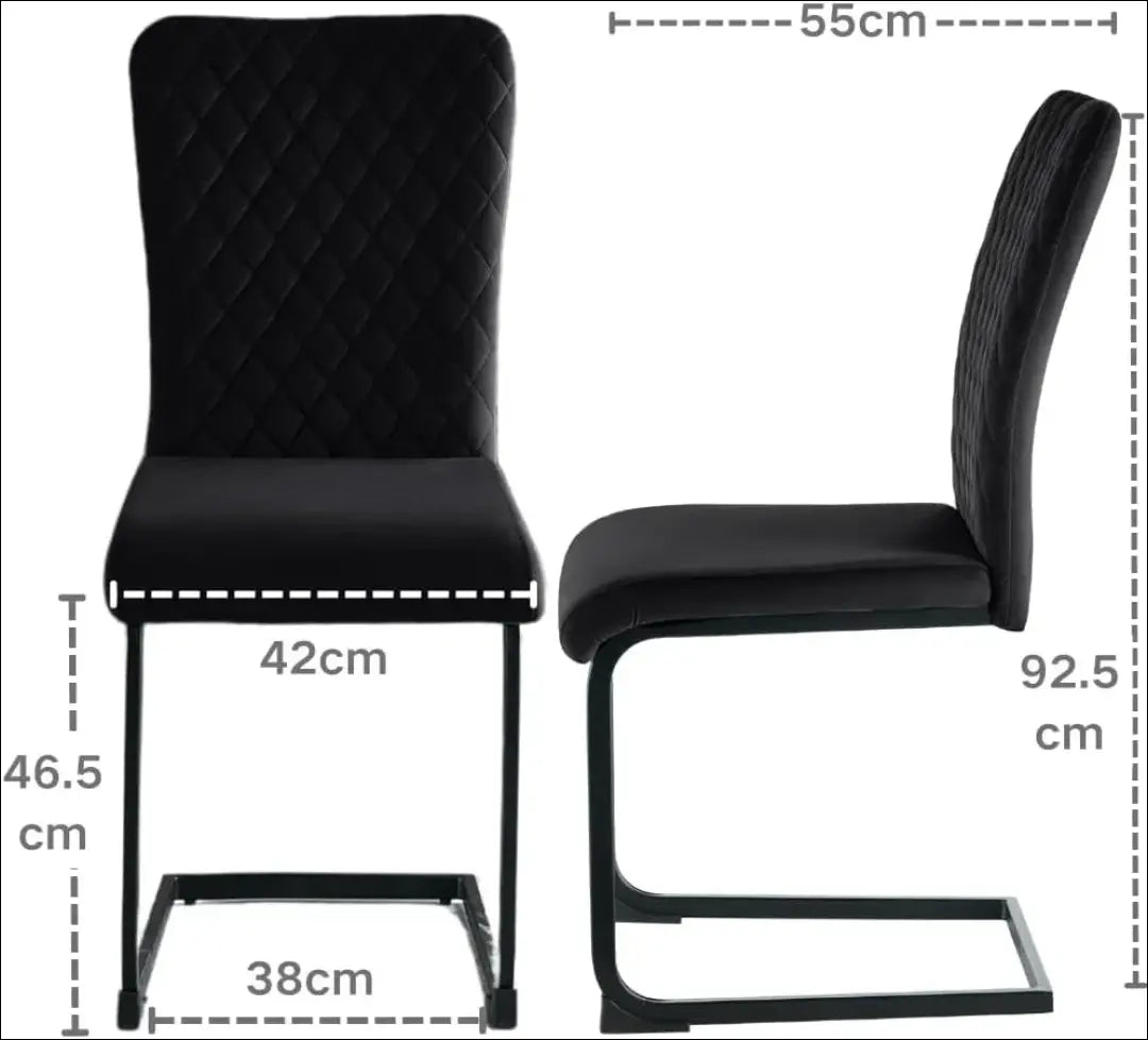 Kėdė VI951 - €64 Save 55% 50-100, __label:Pristatymas 1-2 d.d., color-juoda, kedes-valgomojo, material-aksomas €50