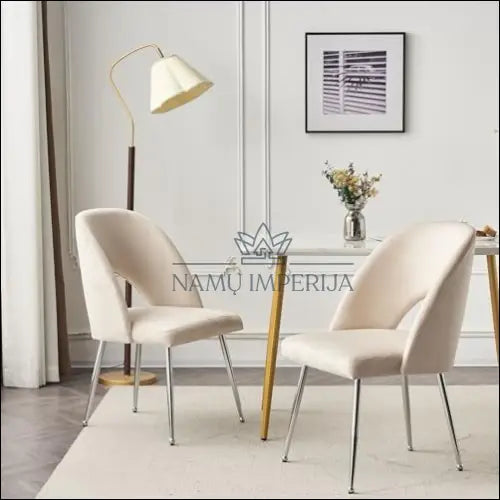 Kėdė VI969 - €48 Save 55% 25-50, __label:Pristatymas 1-2 d.d., color-kremas, kedes-valgomojo, material-aksomas €25