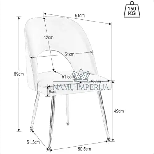 Kėdė VI969 - €48 Save 55% 25-50, __label:Pristatymas 1-2 d.d., color-kremas, kedes-valgomojo, material-aksomas €25