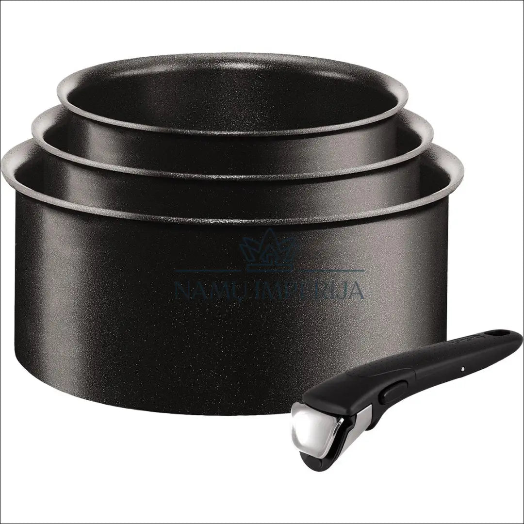 Keptuvių komplektas (3vnt) ’Tefal’ DI9422 - €50 Save 60% 50-100, __label:Pristatymas 1-2 d.d., color-juoda, interjeras,