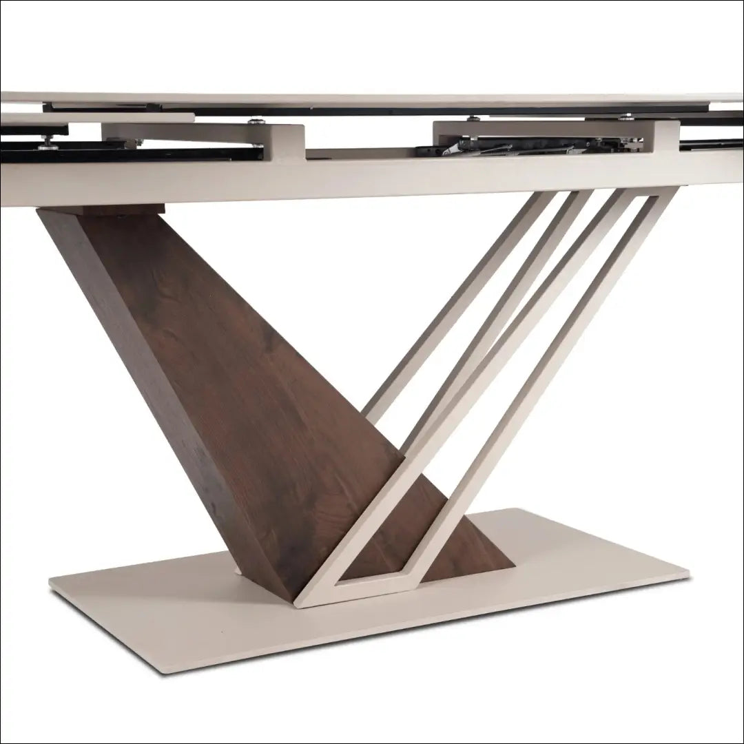 Keraminis ištraukiamas stalas 160–220 cm kašmyro spalvos marmuras/riešutmedis TE2612 - €595 Save 15%
