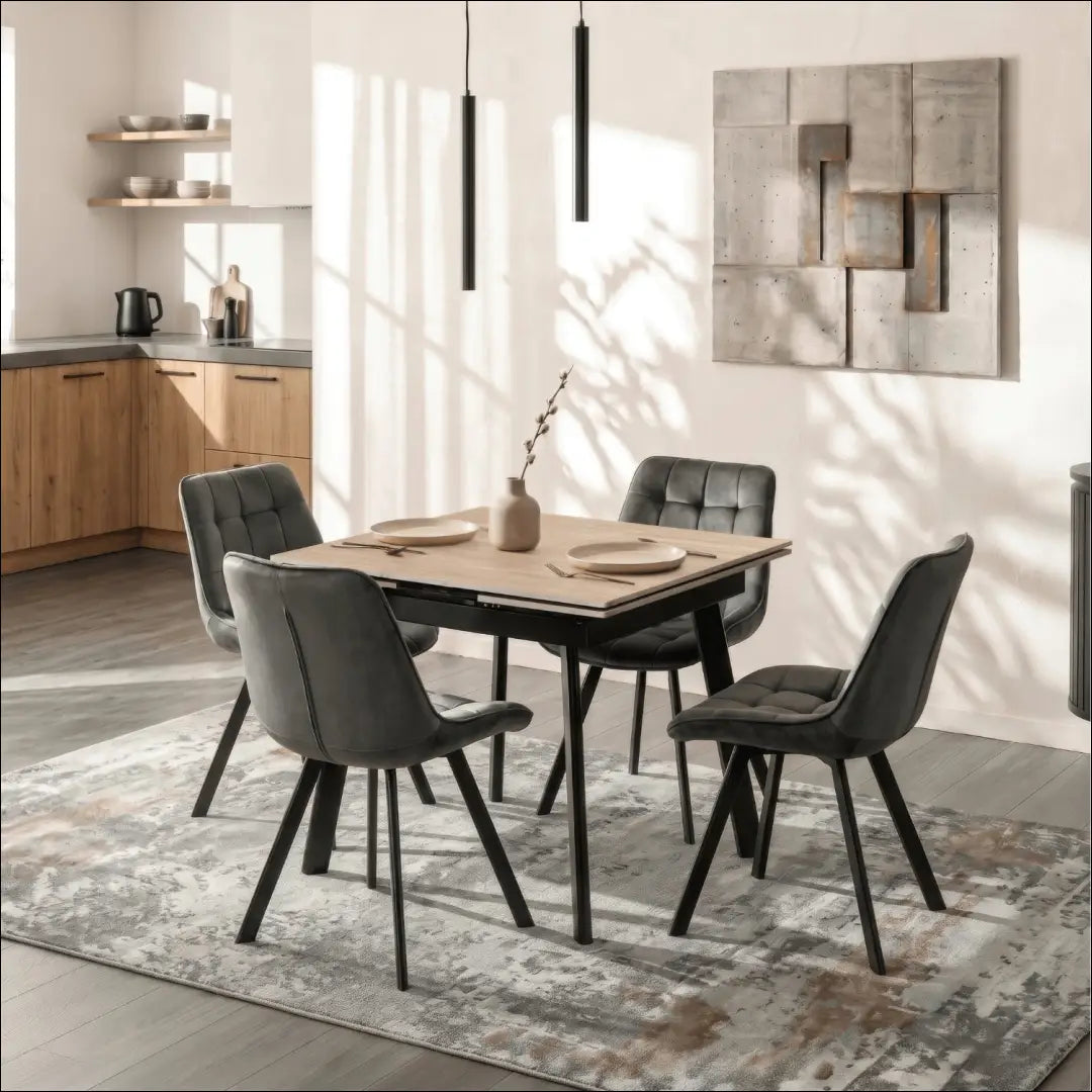 Keraminis ištraukiamas stalas 90–150 cm ąžuolas/juoda TE2459 - €319 Save 15% __label:Pristatymas 5-14 d.d., Newelite
