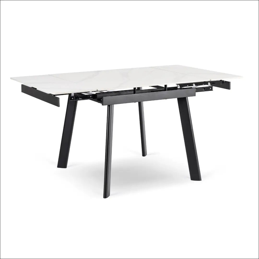 Keraminis ištraukiamas stalas 90–150 cm baltas marmuras/juoda TE2448 - €319 Save 15% __label:Pristatymas 5-14 d.d.,