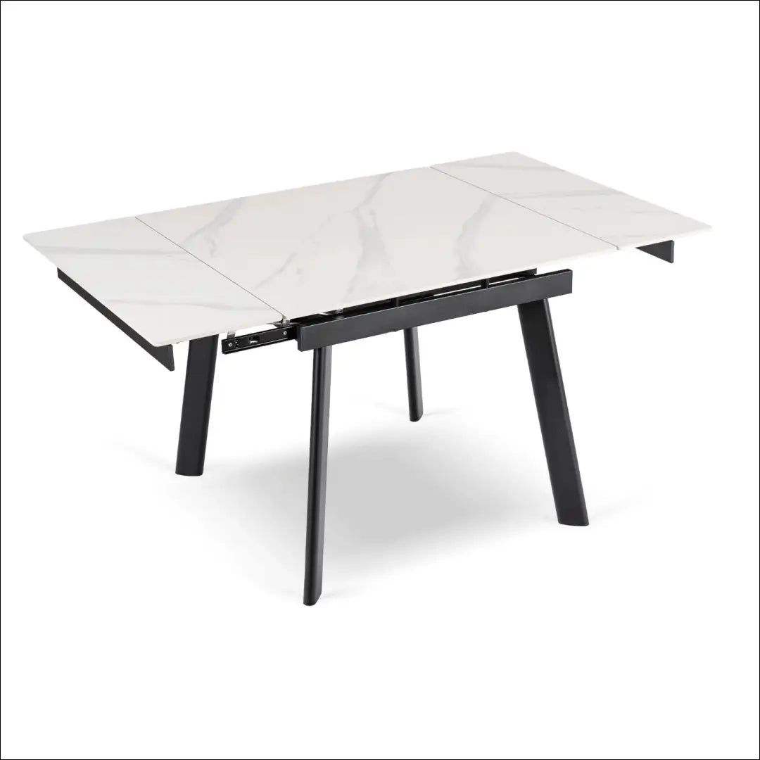 Keraminis ištraukiamas stalas 90–150 cm baltas marmuras/juoda TE2448 - €319 Save 15% __label:Pristatymas 5-14 d.d.,