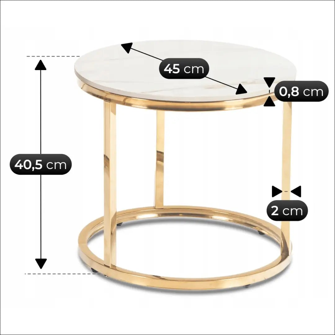 Keraminių stalų komplektas 45 cm/60 cm baltas marmuras/auksas TE2576 - €157 Save 15% __label:Pristatymas 5-14 d.d.,