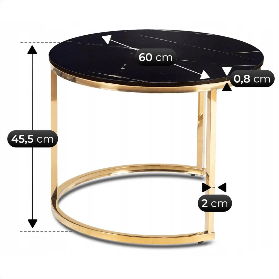 Keraminių stalų komplektas 45 cm/60 cm juodas marmuras/auksas TE2577 - €157 Save 15% __label:Pristatymas 5-14 d.d.,