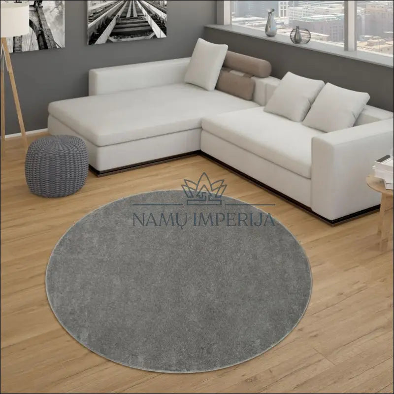 Kilimas NI3672 - €49 Save 15% 100-200, 25-50, 50-100, __label:Pristatymas 5-14 d.d., apvalus 60 x 100 cm / Pilka