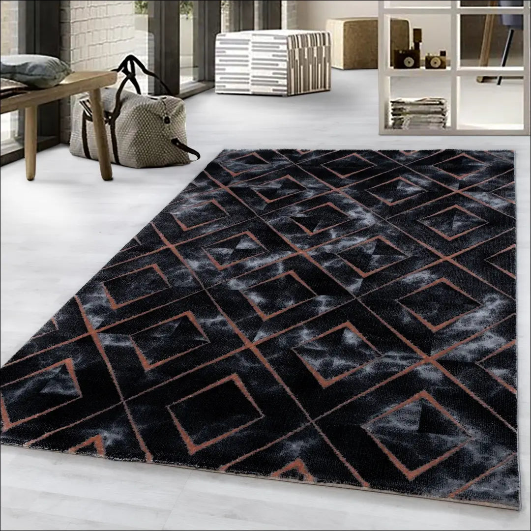 Kilimas NI2136 - €55 Save 30% 100-200, 50-100, __label:Pristatymas 5-14 d.d., ayy, color-auksine 80 x 150 cm / Juoda