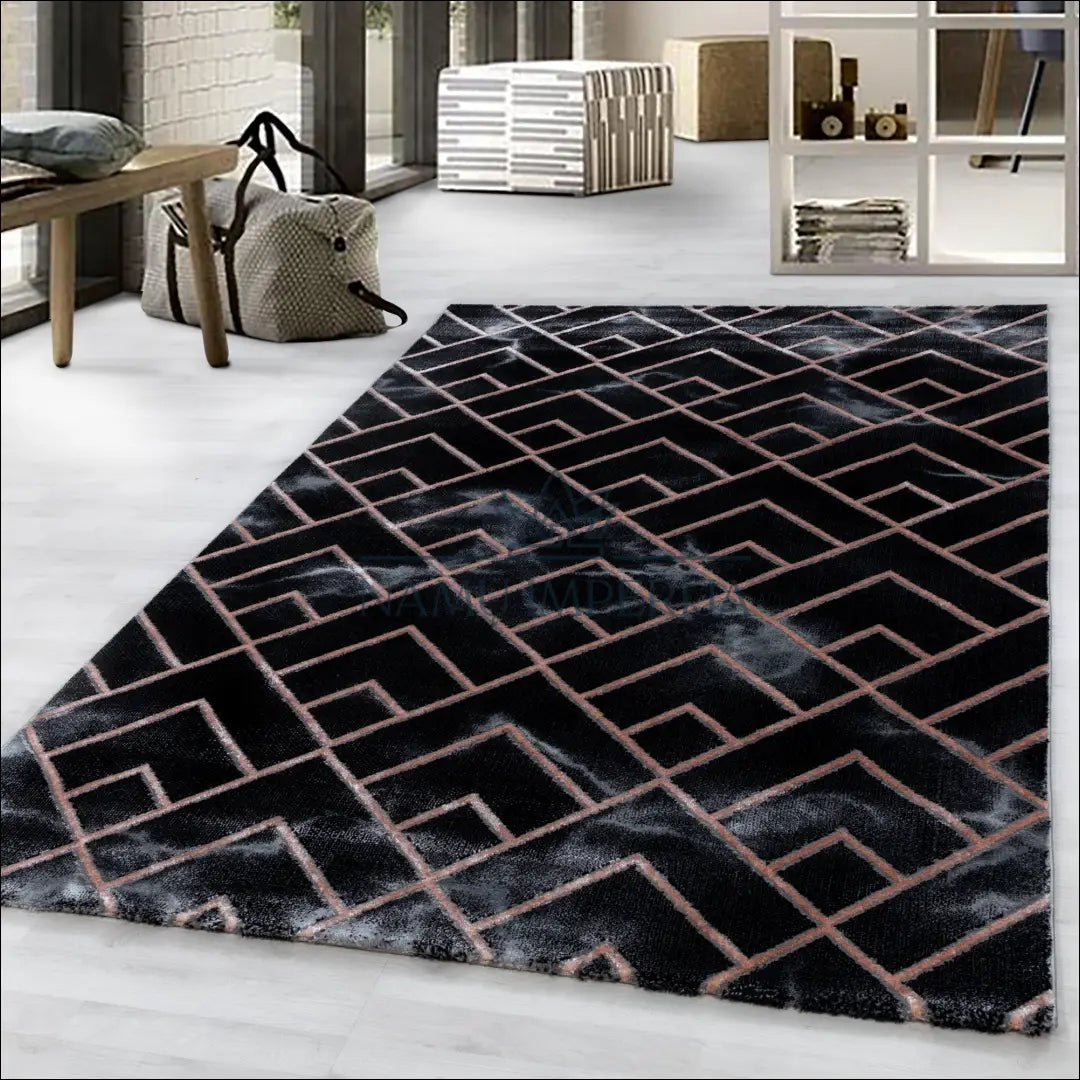 Kilimas NI2142 - €55 Save 30% 100-200, 50-100, __label:Pristatymas 5-14 d.d., ayy, color-juoda 80 x 150 cm / Juoda