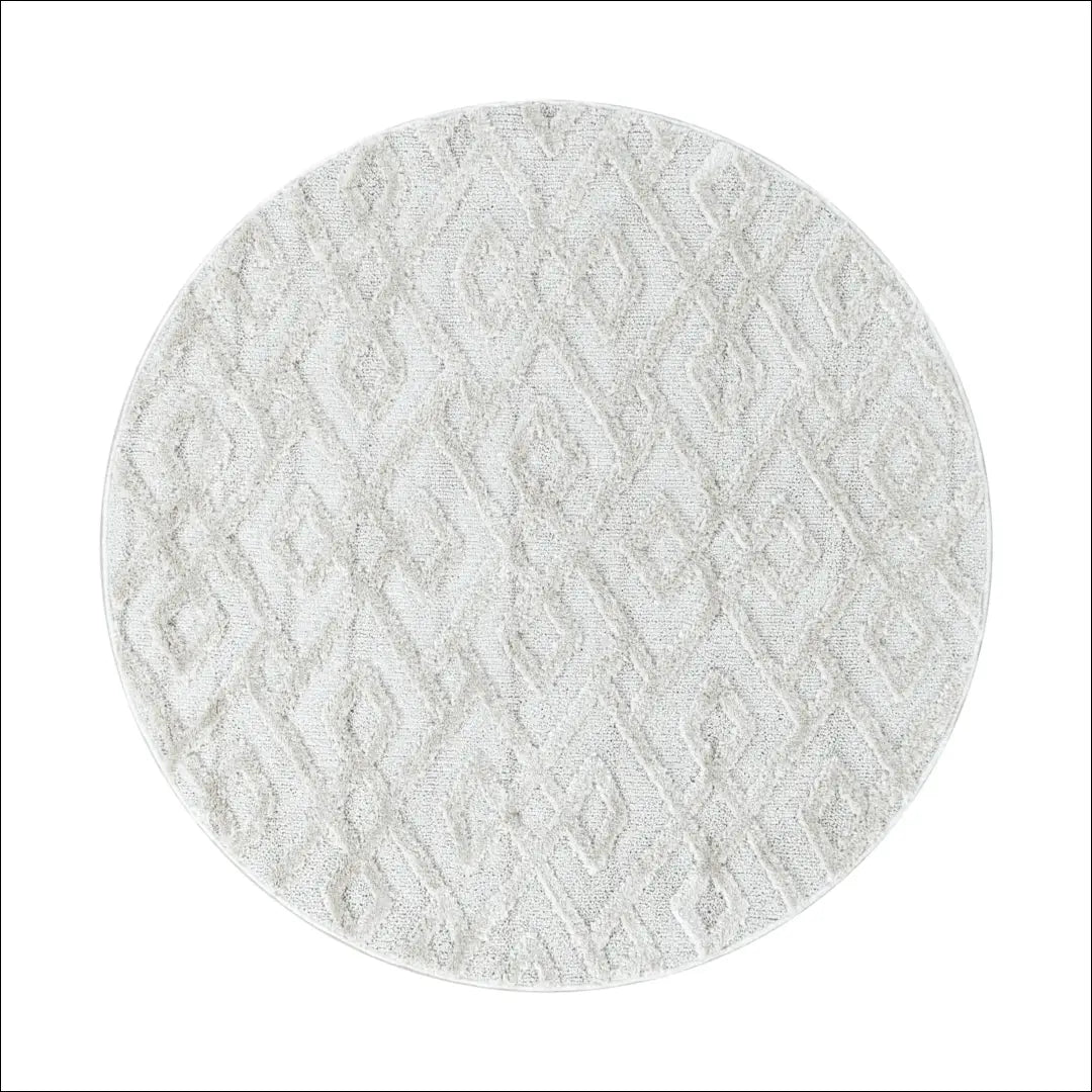 Kilimas NI2164 - €33 Save 30% 100-200, 25-50, 50-100, __label:Pristatymas 5-14 d.d., apvalus 80 cm skersmuo / Kremas