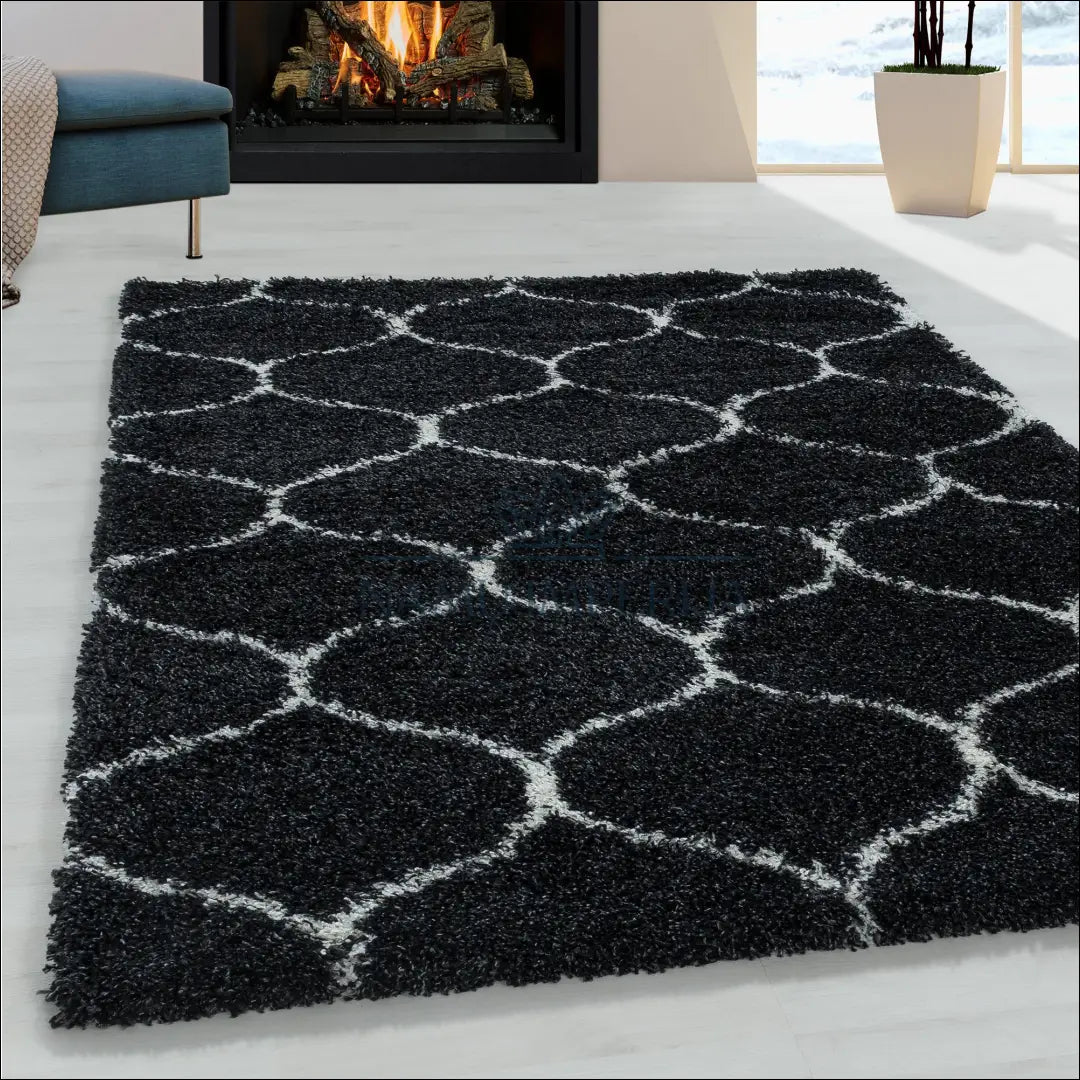 Kilimas NI2232 - €22 Save 25% 100-200, 25-50, 50-100, __label:Pristatymas 5-14 d.d., apvalus 60 x 110 cm / Antracitas