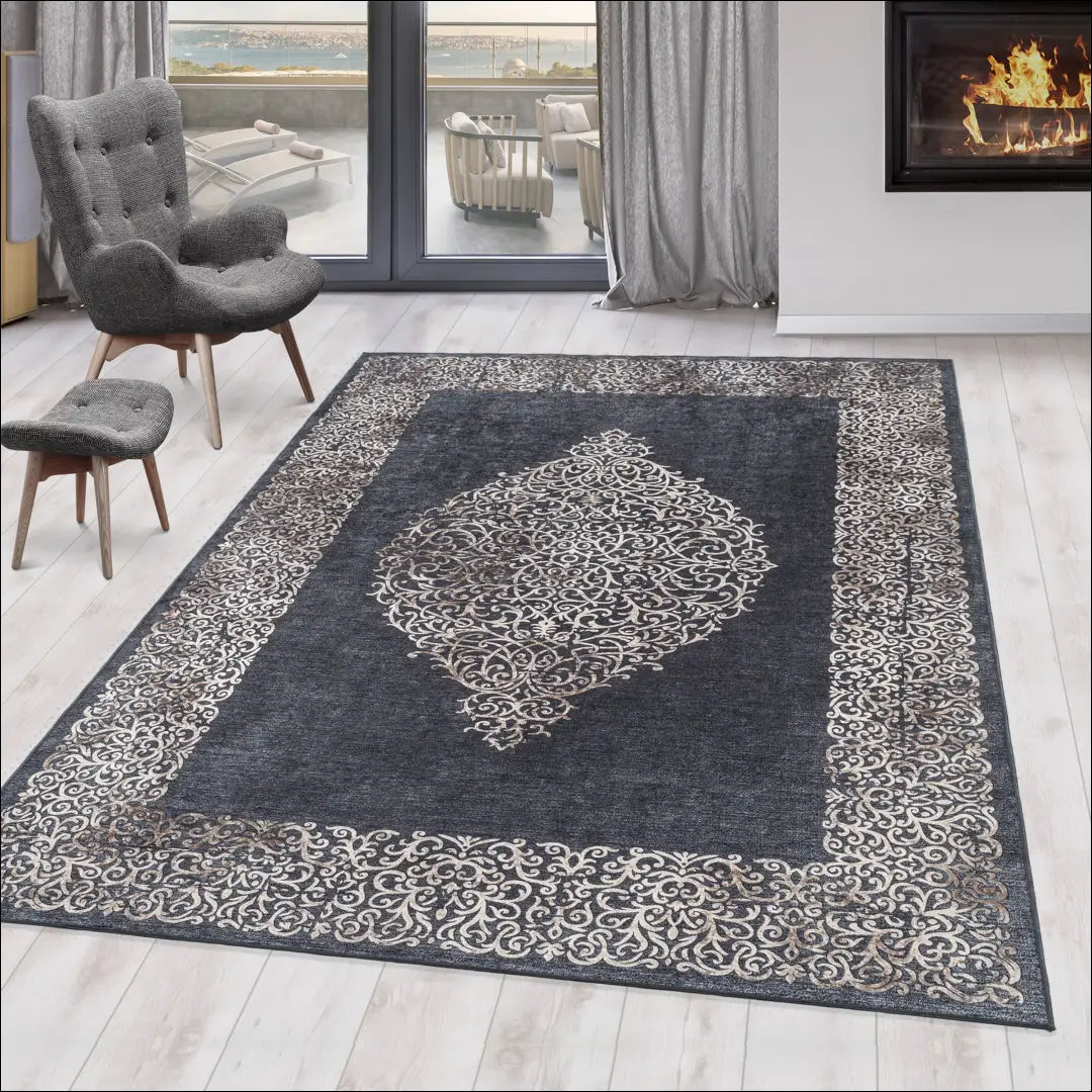 Kilimas NI2589 - €40 Save 30% 100-200, 25-50, 50-100, __label:Pristatymas 5-14 d.d., ayy 80 x 150 cm / Juoda