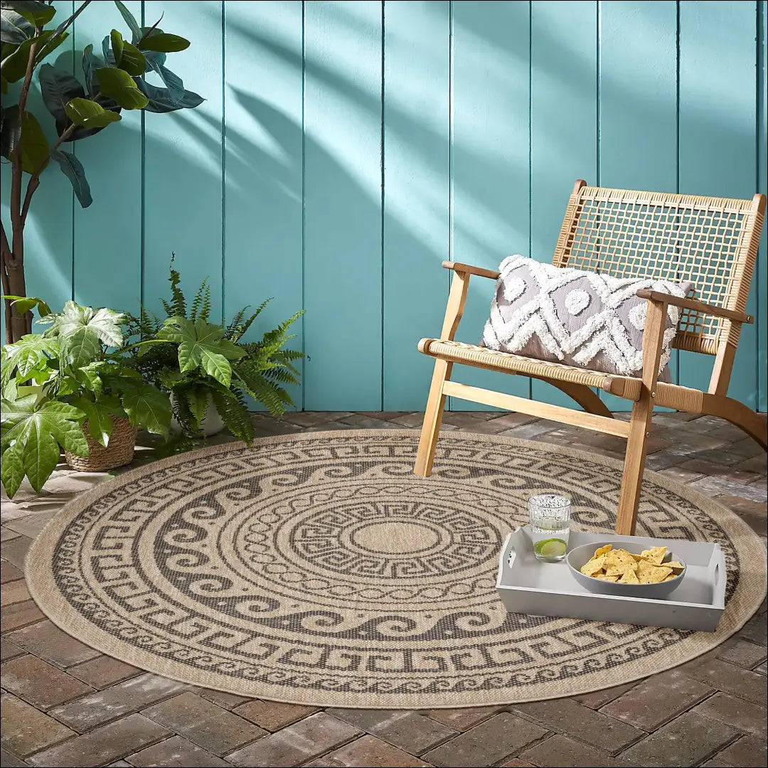 Kilimas NI2617 - €28 Save 30% 100-200, 25-50, 50-100, __label:Pristatymas 5-14 d.d., apvalus 80 cm skersmuo / Smėlio