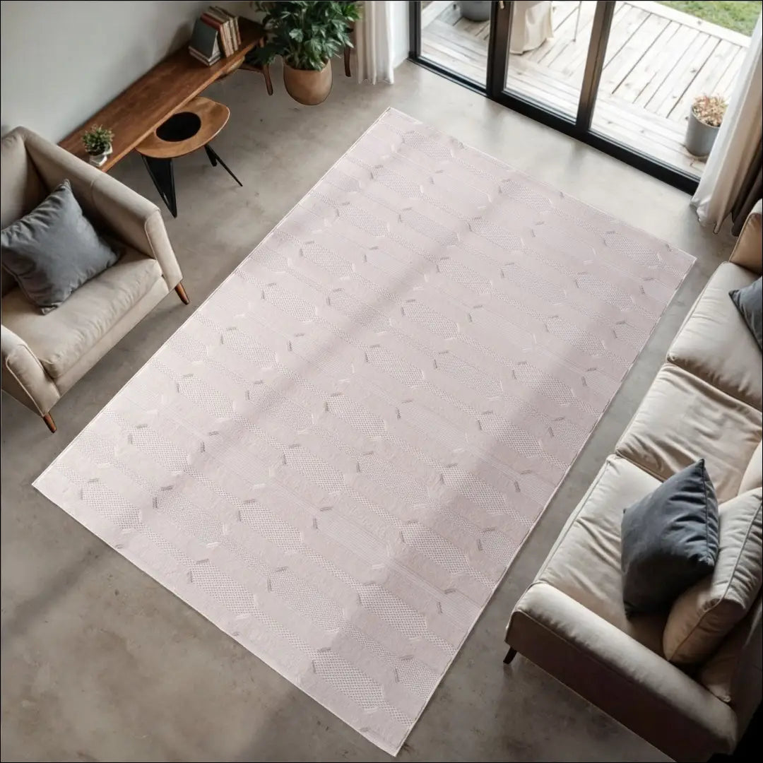 Kilimas NI2722 - €48 Save 10% 100-200, 25-50, 3D Design, 50-100, Fibrilliert Yarn 80 x 150 cm / Kremas / Polipropilenas