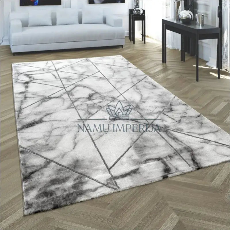 Kilimas NI3067 - €89 Save 20% 50-100, ayy, Carpet 3D vaizdas Pattern Marble Look Grey Silver, vaizdas-D