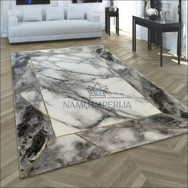 Kilimas NI3073 - €128 Save 20% 100-200, 50-100, ayy, Carpet Marble Pattern 3D vaizdas Border Grey Silver, vaizdas-D