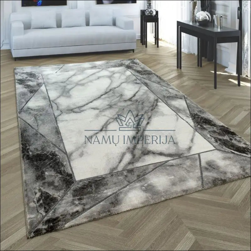 Kilimas NI3074 - €140 Save 20% 100-200, ayy, Carpet Marble Pattern 3D vaizdas Border Grey Silver, vaizdas-D