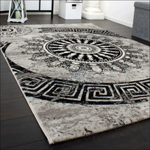 Laadige pilt üles galeriivaatesse Kilimas NI3077 - €98 Save 20% 100-200, 50-100, ayy, Carpet With Pattern Circle Ornaments In Grey And Black,
