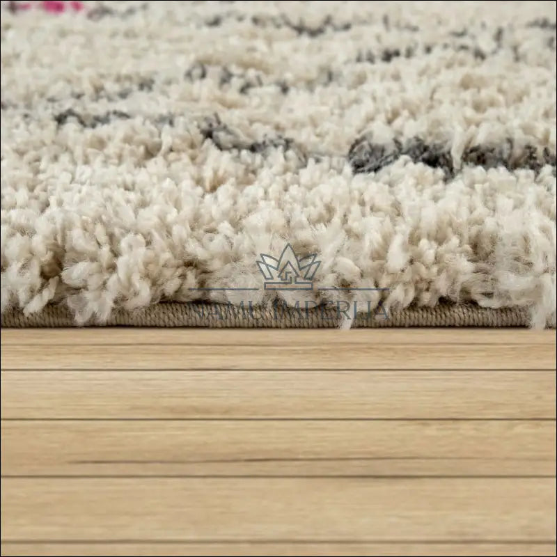 Kilimas NI3202 - €80 50-100, ayy, color-kremas, Deep-ilgaplaukiai Rug Geometric Design Cream, Deep-Pile Cream 120 x