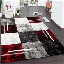 Laadige pilt üles galeriivaatesse Kilimas NI3232 - €384 Save 20% 100-200, ayy, color-pilka-raudona, Designer Carpet Contour Cut Chequered Silver Black,
