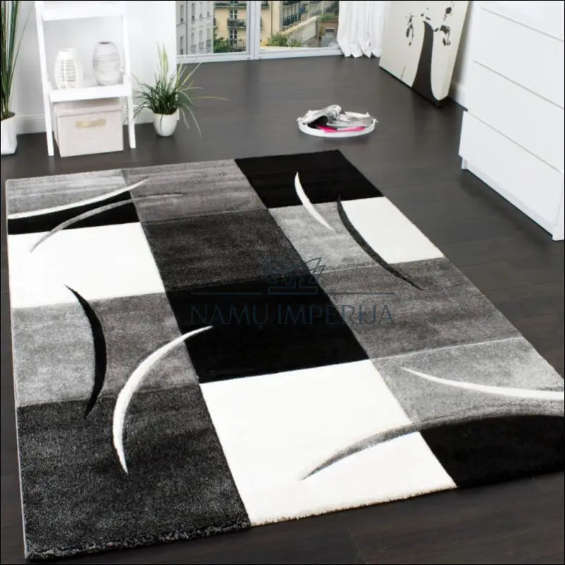 Kilimas NI3236 - €92 Save 20% 100-200, 50-100, ayy, color-juoda and white, Designer Carpet Geometric Purple Black